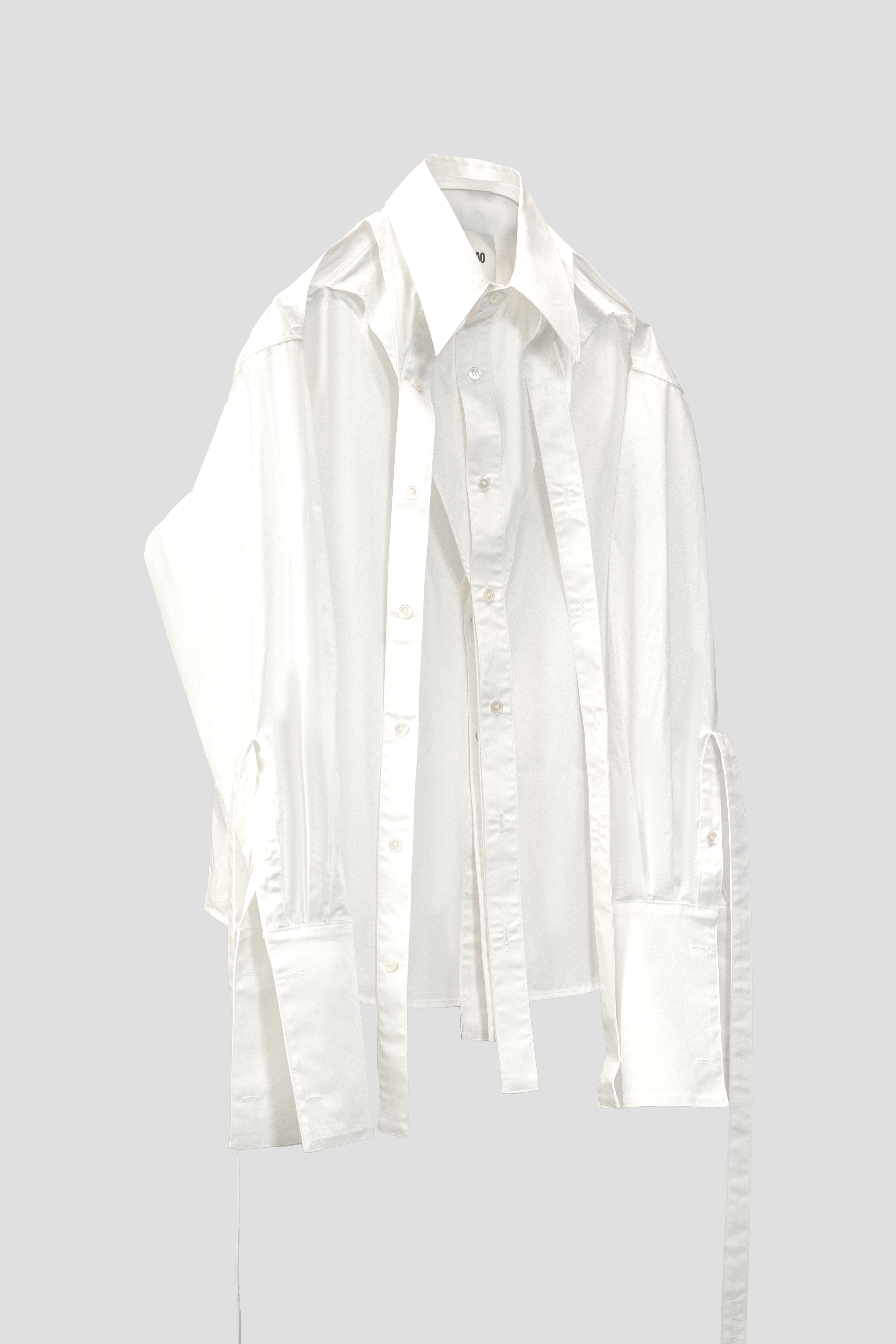 front placket dress shirt Thomas Mason White Fine Twill Covered Placket Tuxedo Shirt Shirt